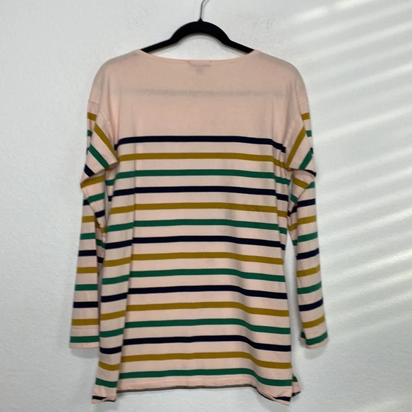 J Crew Peach Striped 3/4 Sleeve Tunic Top Size XS - Picture 6 of 6